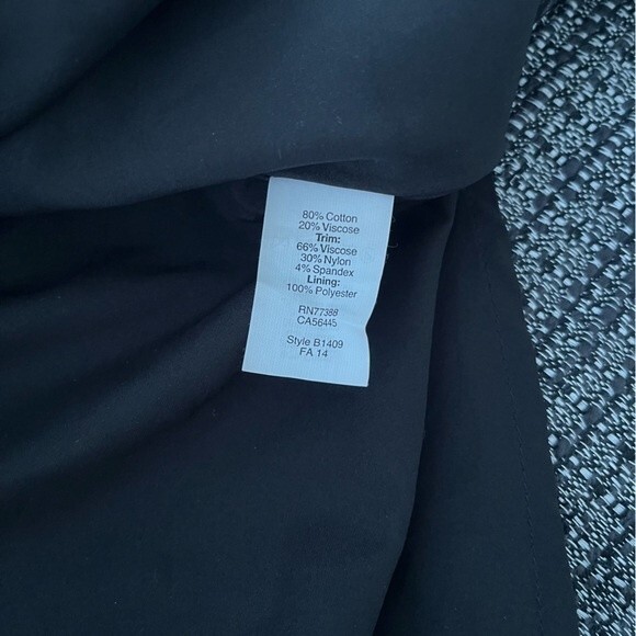 Madewell Textured Tribune Tweed and Black Color Block Short Sleeve Dress, Size 0 - Picture 9 of 9